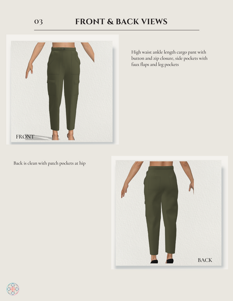 Amy Cargo Pants Pattern