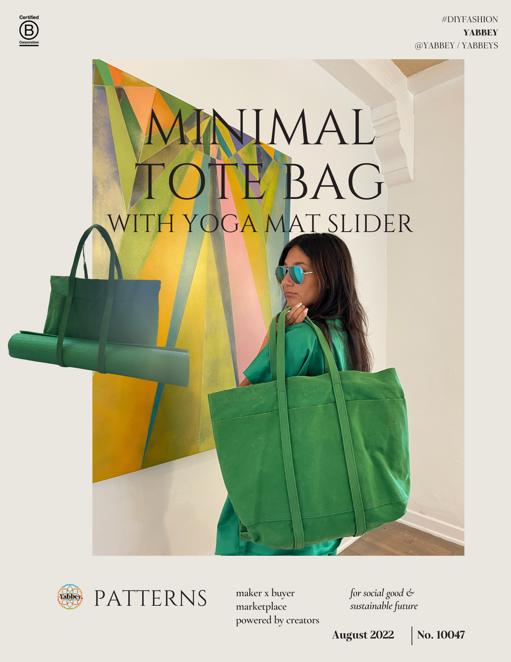 Dapperheid wat betreft het kan Minimal Tote Bag with Yoga Slider Patterns – Yabbey