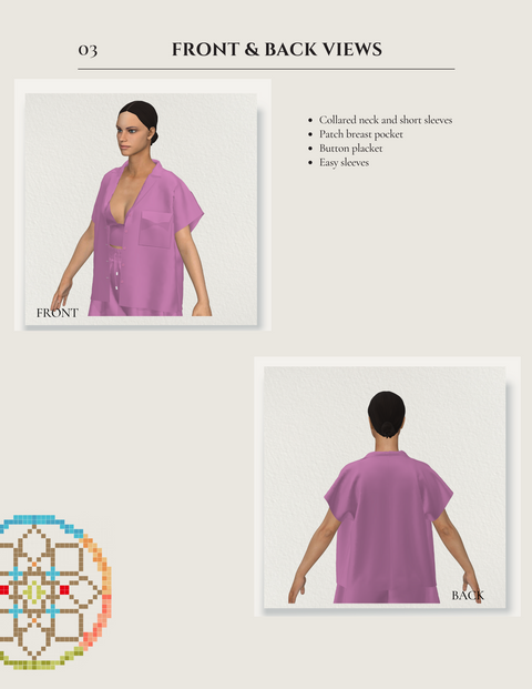 Bella Short Sleeve Oversized Shirt Patterns