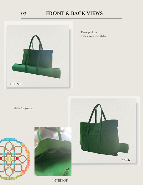 Minimal Tote Bag with Yoga Slider Patterns
