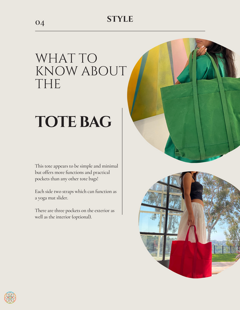 Minimal Tote Bag with Yoga Slider Patterns