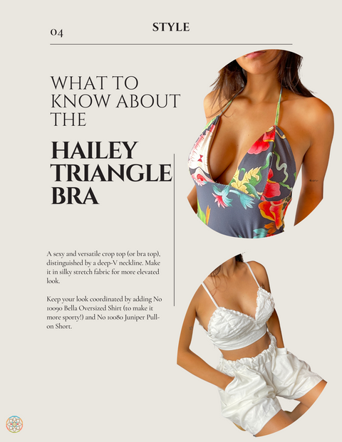 Triangle Crop Top Sewing Pattern PDF Halter Bralette Pattern XS