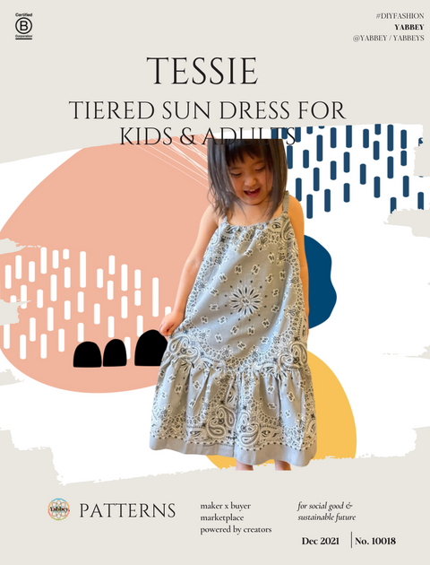 Tessie Tiered Sundressパターン（キッズ2  -  12歳）